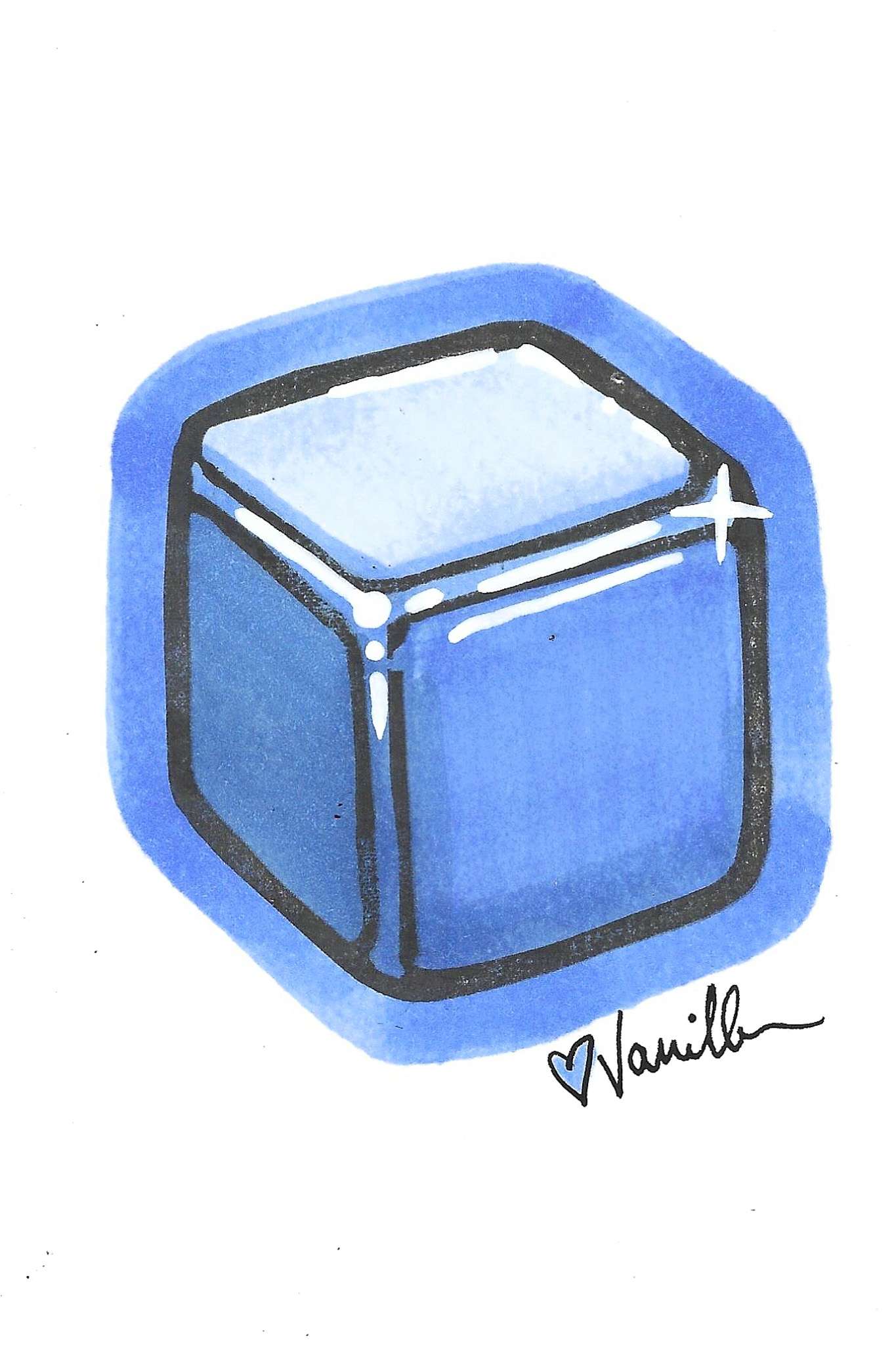 Hand-Colored D6 Linocut Print – Various Colors