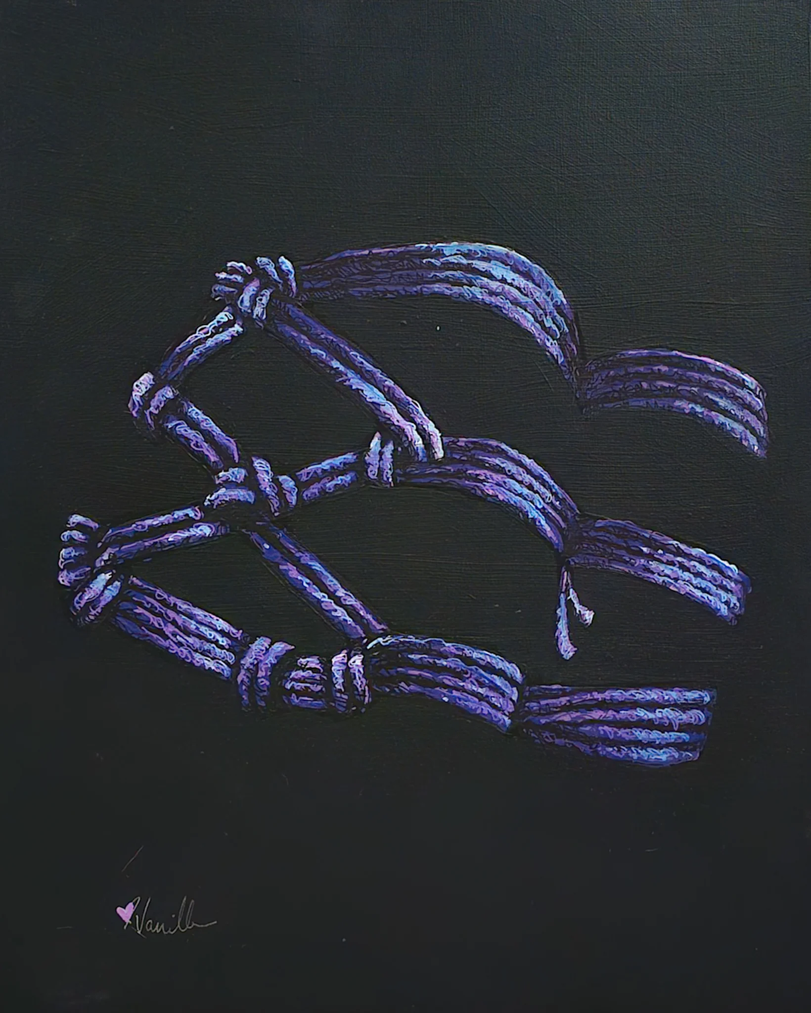 Two Purple Bent Leg Ties