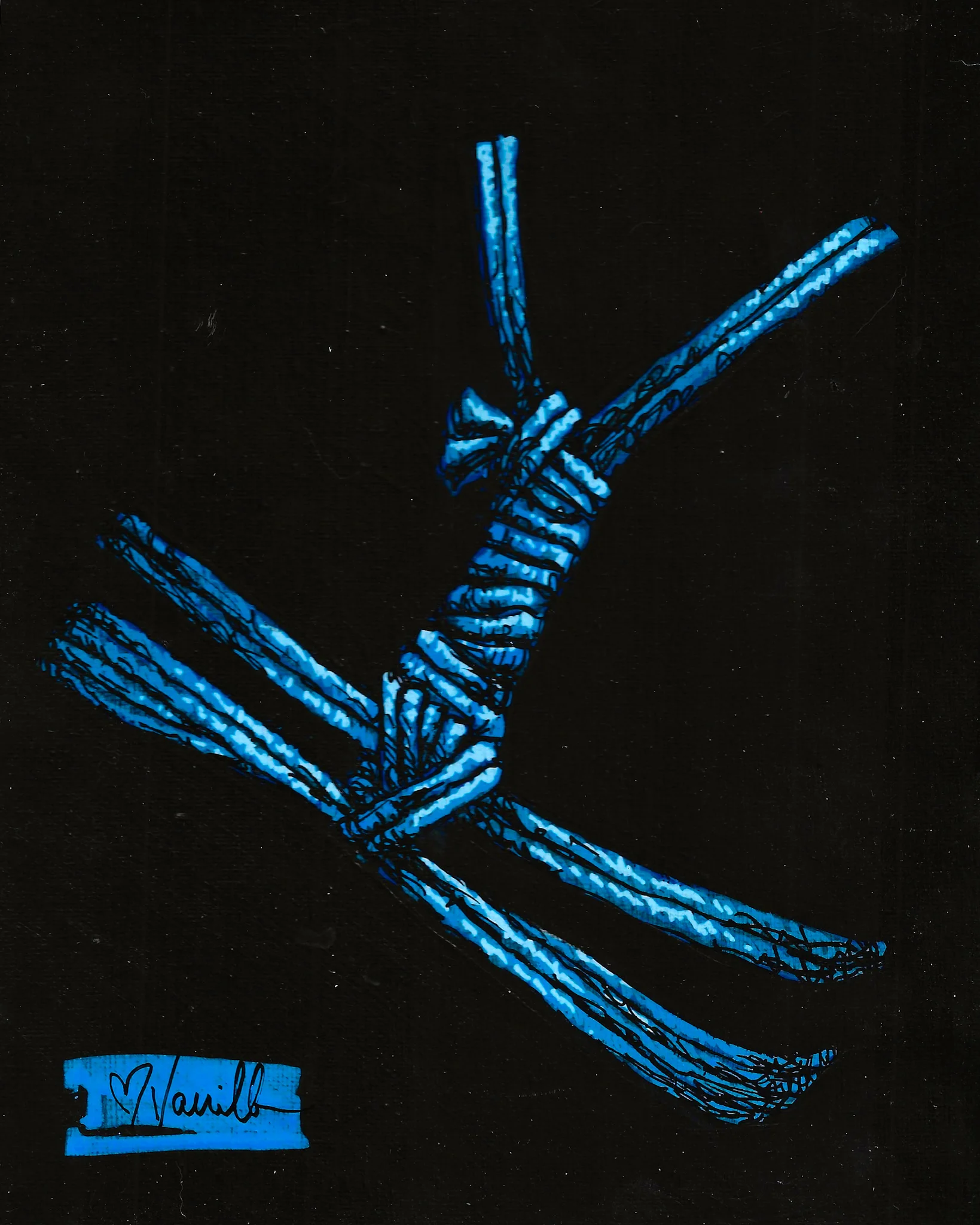 Blue Chest Harness From Behind