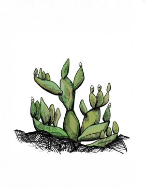 Cow Tongue Cactus (Inktober 4)